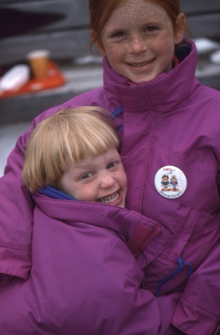 1990's Two Kids in Purple Coats 2