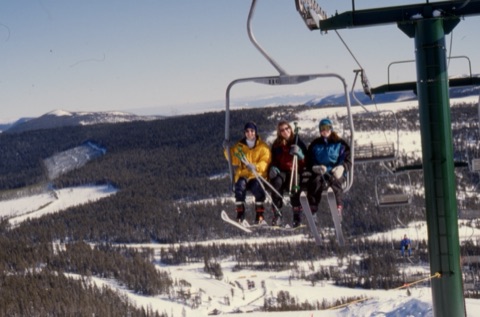 1997 Three Women Skiers on the Triple Chair