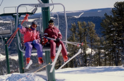 1997 Two Skiers on the Triple Chair