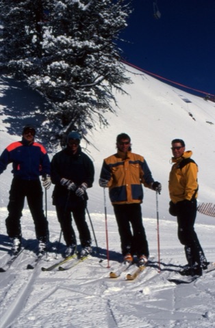 1997 Four Skiers Smiling