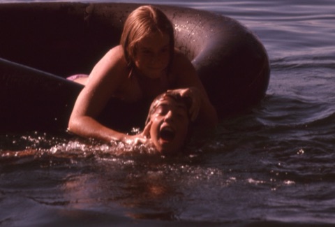 1976 Katie & Jamie in the Lake