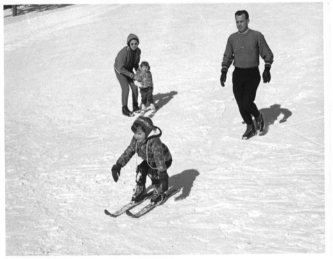 1960s Little kid learning to ski