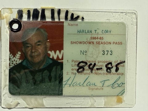 1984-85 Harlan Cory front Season Pass