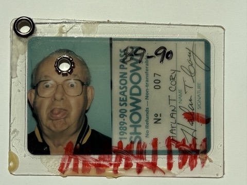 1989-90 Harlan Cory front Season Pass