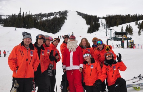 2016 Jim Gold, Dave Broquist, Ann Peterson, Bill "Idaho" Trenberth, Scott Omundson — The base area Facebook Post from 12-24-2016