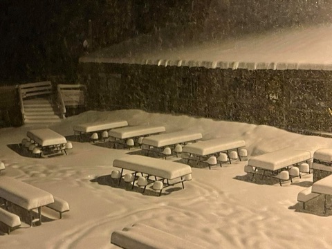 2021 The Lodge Deck — Fresh overnight powder Facebook Post from 01-18-2021