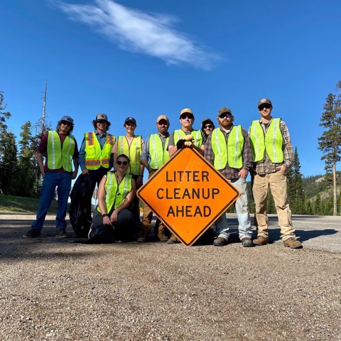 2021 AJ Korselin, Jesse Gregory, Frankie Feeback — Kings Hill Pass — Highway Cleanup Volunteer Crew Facebook Post from 06-24-2021