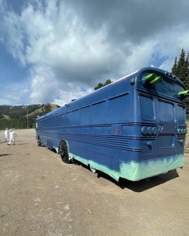 2021 Parking Lot — Painting the pizza bus! Facebook Post from 09-13-2021
