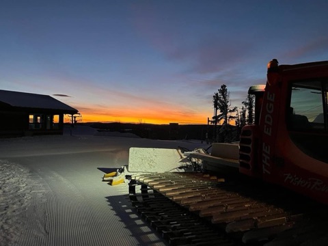 2023 Ryan Moran, Ben Demaray — Top of Porphyry Peak — Grooming Sunrise Facebook Post from 01-08-2023