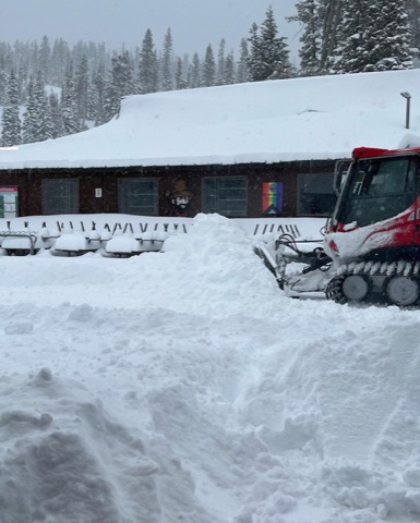 2023 The Lodge Deck — Testing out the new deck! 56" storm cleanup Facebook Post from 02-20-2023