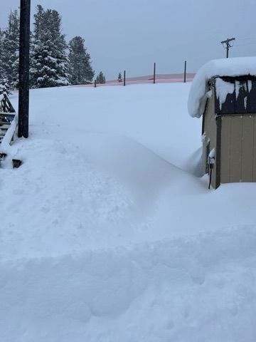 2023 The base area — 56" storm cleanup Facebook Post from 02-20-2023