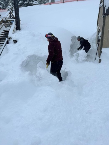 2023 William Gold, Seth Abbott — The base area — 56" storm cleanup Facebook Post from 02-20-2023