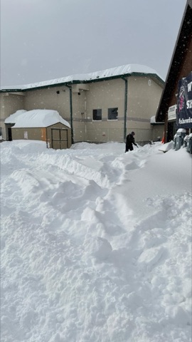 2023 The base area — 56" storm cleanup Facebook Post from 02-20-2023