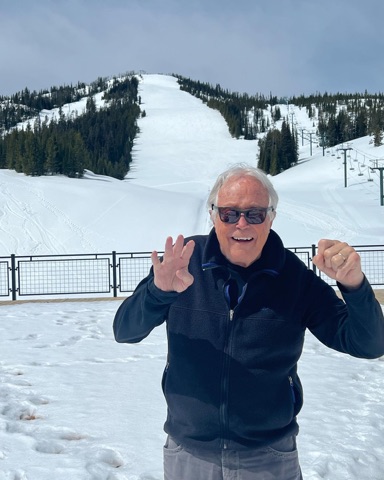 2023 George Willett — The Lodge Deck — 40 days skiing! Facebook Post from 04-26-2023