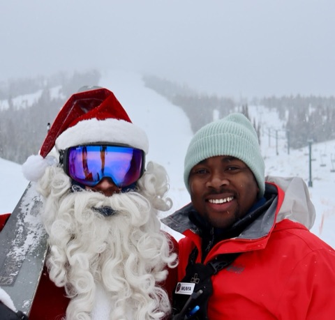 2023 Jake Larson, Munya Majongwe — The Lodge Deck — Ski with Santa Facebook Post from 12-23-2023