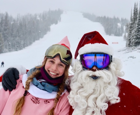 2023 Anna Broquist, Jake Larson — The base area — Ski with Santa Facebook Post from 12-25-2023
