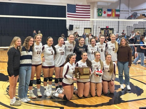 2025 Olivia Moran — Not at Showdown — Belt Volleyball Wins Sate! Facebook Post from 11-08-2025