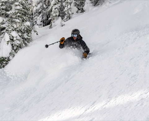 2026 Luke Jaraczeski — Gun Barrel — Skiing Powder Facebook Post from 03-31-2026