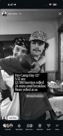 2026 George Clark-Gold, Bridger Boedecker — Kitchen — 2026 Fire Camp Facebook Post from 08-12-2026