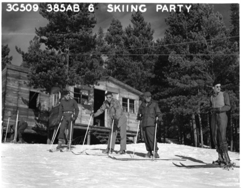 1938 People getting ready to ski
