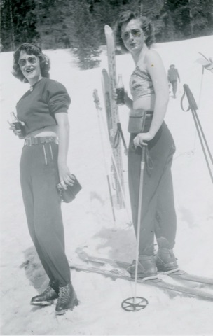 1951 Two women summer skiing
