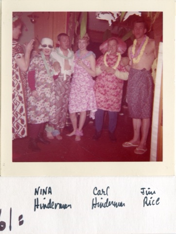 1961 Nina Hinderman, Carl Hinderman, Jim Rice Bierstube Party