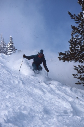 1989 Bill "Idaho" Trenberth hitting powder