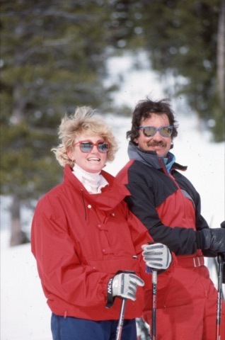 1989 Kara Phillips and Jim Gold  in powder- Frank Ball Photo