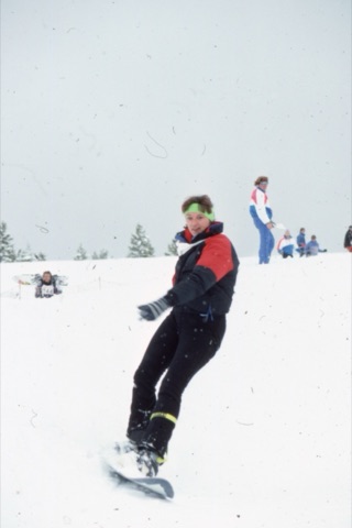 1989 Kathy Sulser, Frank Feeback - Snowboard competition - Frank Ball Photo