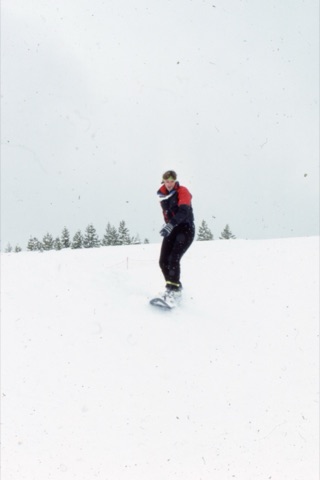 1989 Kathy Sulser, snowboard competition - Frank Ball Photo