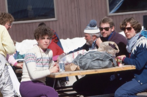 1989 Poeple relaxing on the lodge deck - Frank Ball Photo 24