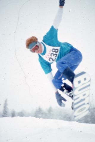 1989 Snowboarder grabbing board - Frank Ball Photo 15
