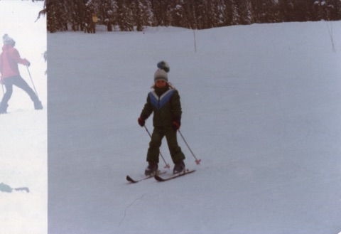 1980s girl skiing