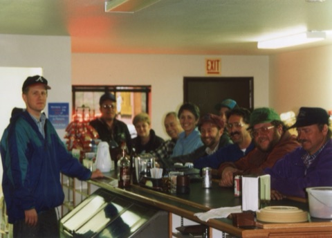 1990s Bob's Bar, Tony Juntunen Jr., George Willett, Margie Willett, Chris Quinn, Idaho Trenberth, Dick Nebel, Jimmy Hoxter?