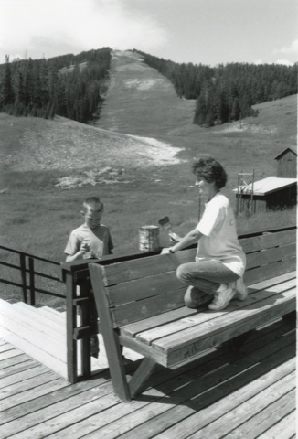 1990s Charley Willett, Margie Willett paint the Showdown Deck