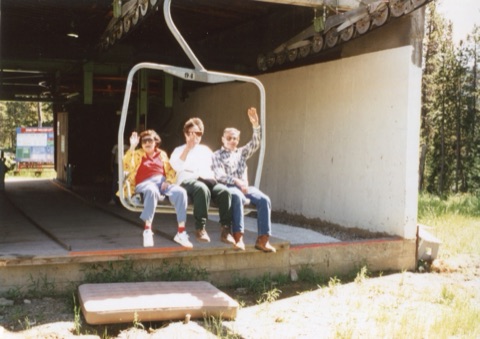 Early 1990's Carol Mosher, Charlie Bartelt, Gert Bartelt Season Pass Party
