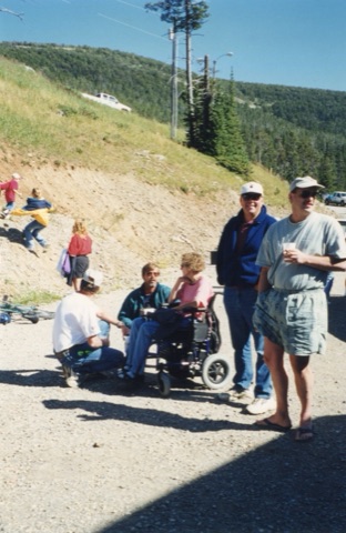 2000 Baron Noble, Montana Decker, Joe Pinski — Outside the lodge — Summer Party