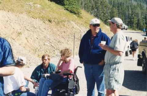 2000 Baron Noble, Montana Decker, Joe Pinski — Outside the lodge — Summer Party