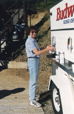 2000 Summer Party Maggie Short getting beer