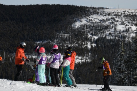 Ski School class on top