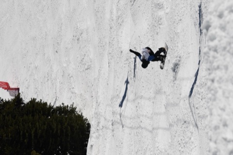 2021 Moguls on a snowboard
