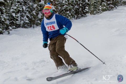 Brock Stokke skiing