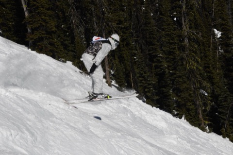 2021 Skier jumping on moguls
