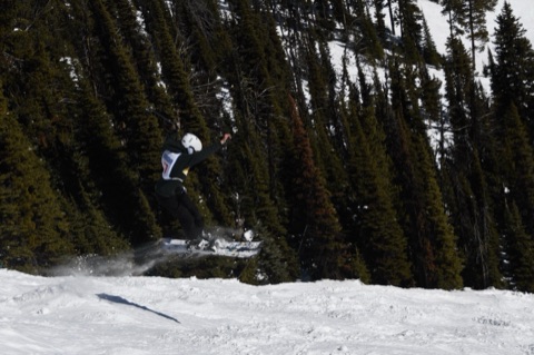 2021 Skier jumping on moguls