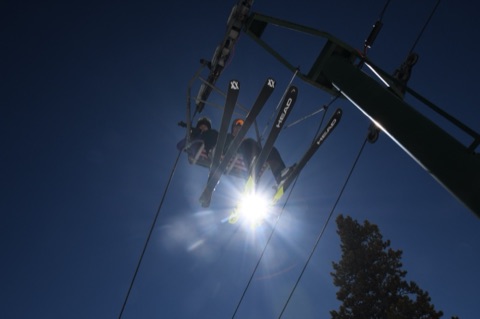 2021 Double Chair — Sun and skiers