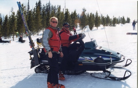 1999 Tom Johnson, Chris Quinn — Ski Patrollers and a snowmobile