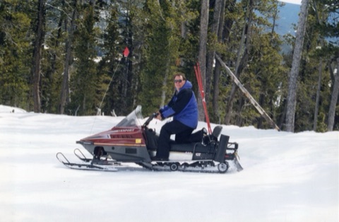 1999 Joe Pinski — On a snowmobile