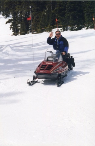 1999 Joe Pinski — On a snowmobile