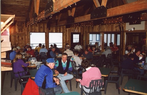 2003 In the T-Bar — Group of people inside the Lodge