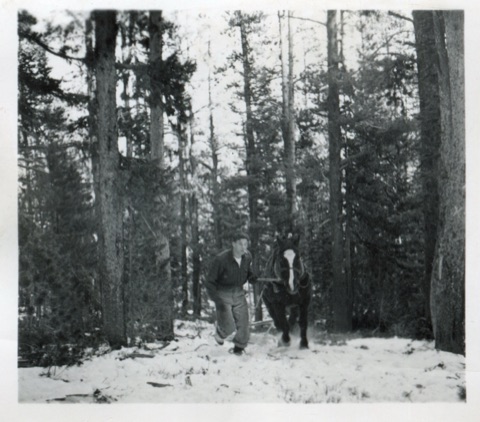 1938 Building at King's Hill Man and a Mule